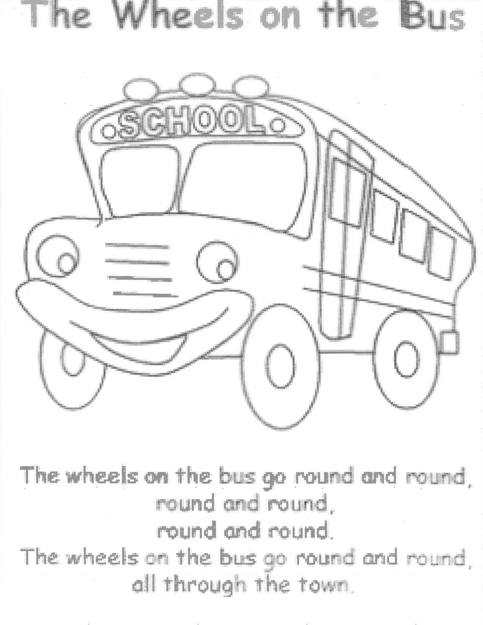 Раскраска the Wheels on the Bus